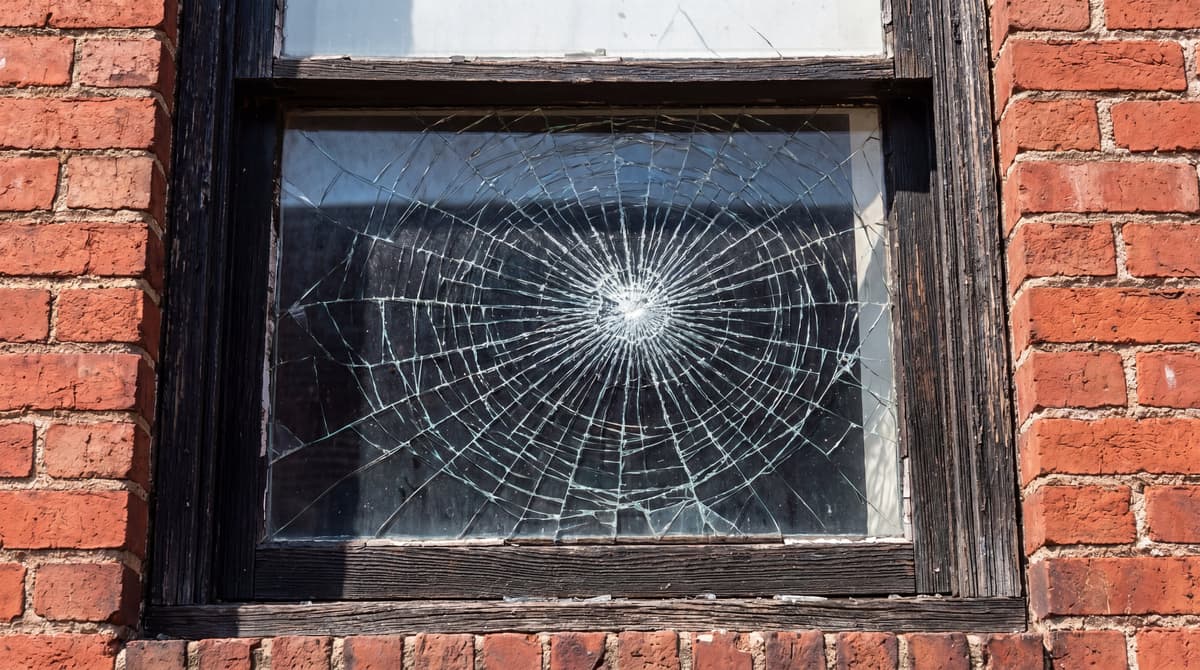 Cracked Window Replacement - Before