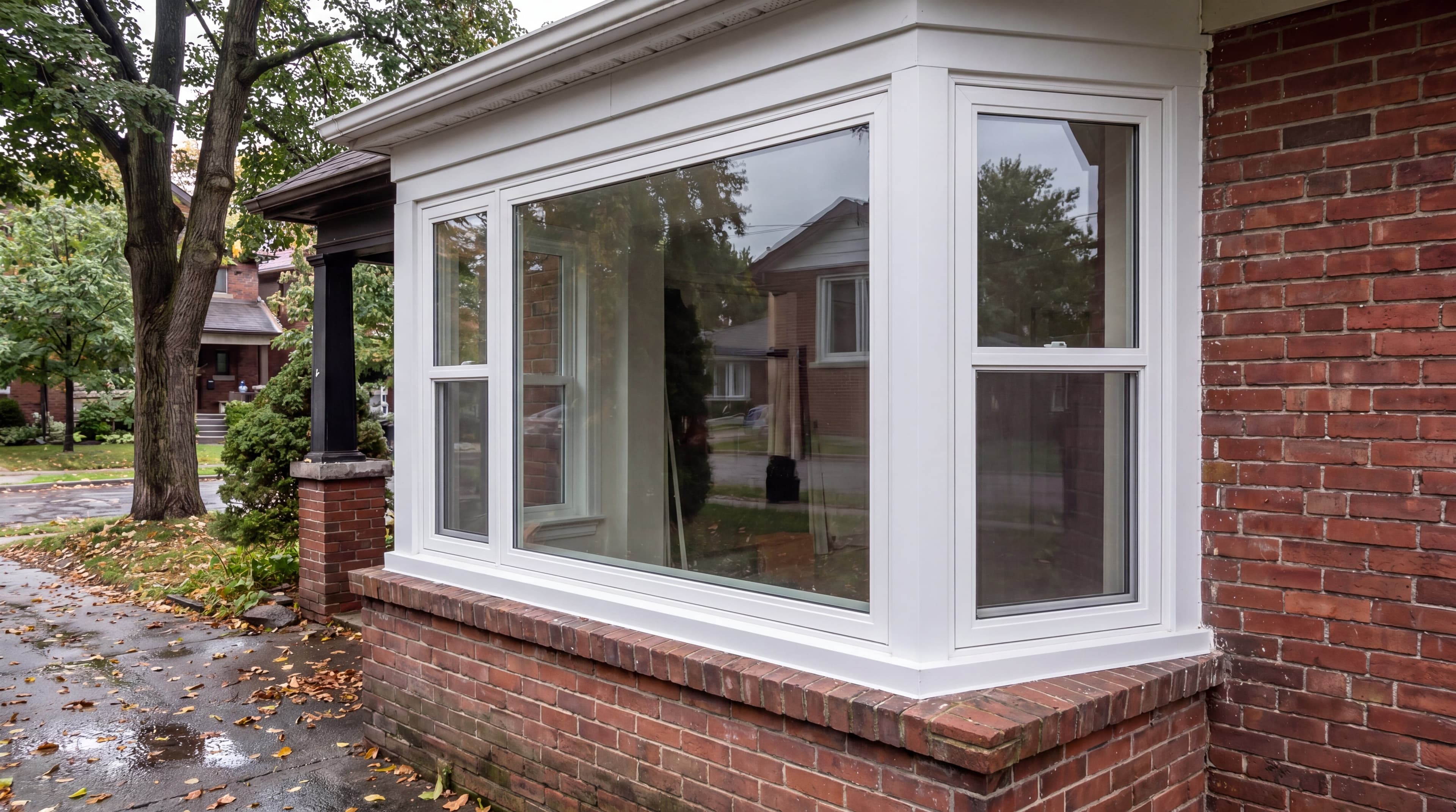 Curved and shaped glass replacement for bay windows